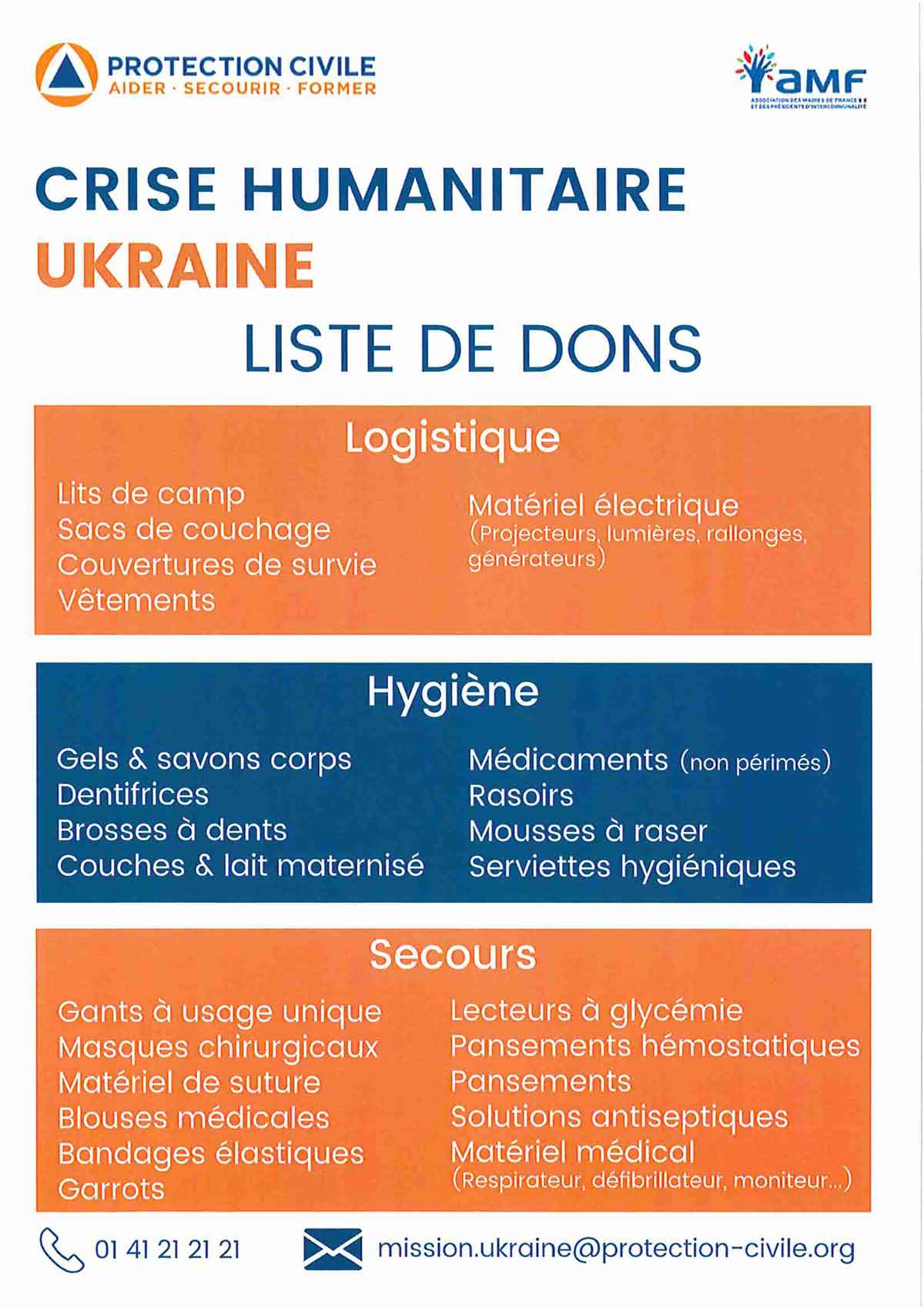 liste dons ukraine