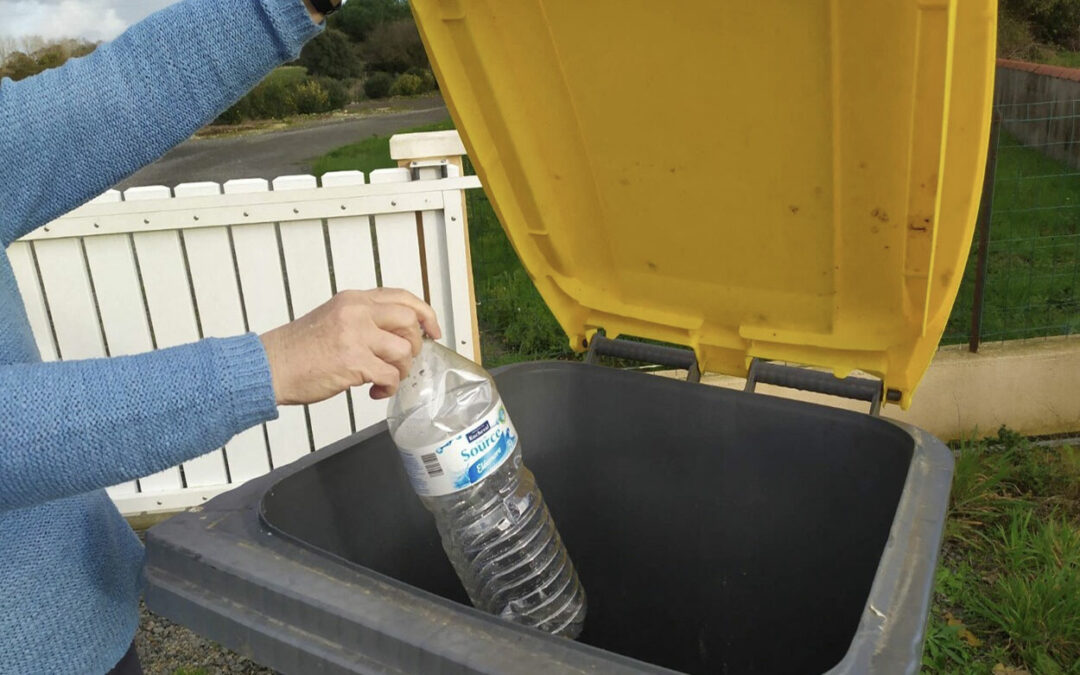 Ramassage poubelles jaunes de tri